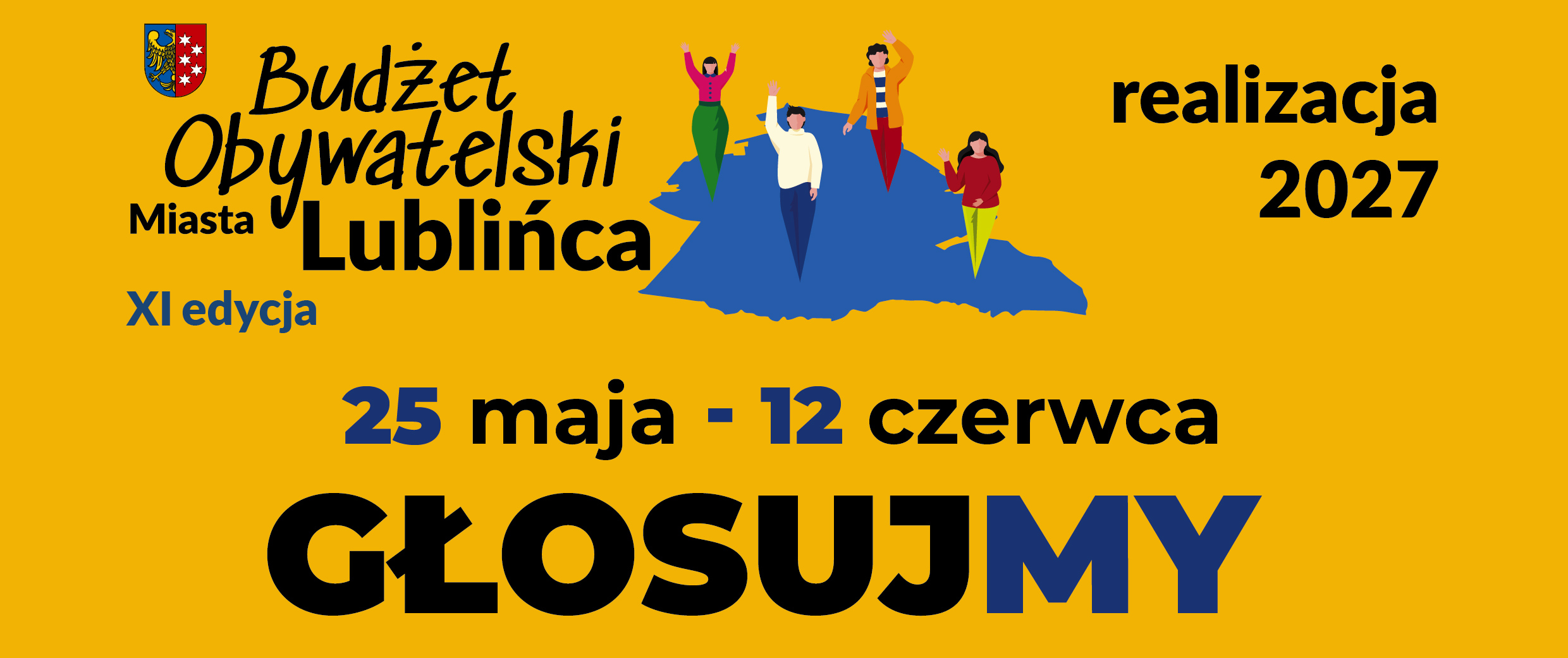 Grafika zachęcająca do oddania głosu w, BO Lublinieckim 