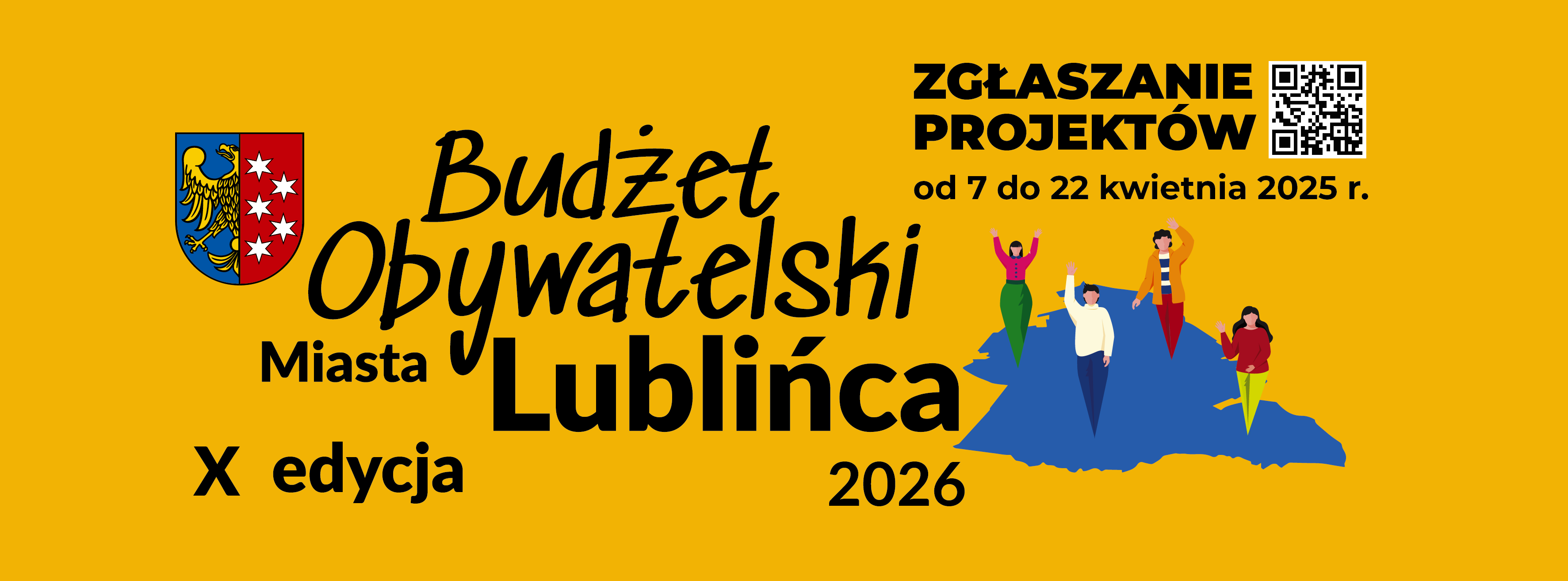 grafika informująca o naborze projektów do Budżetu Obywatelskiego Miasta Lublińc projekty można składać na platformie bo.lubliniec.pl od 17 czerwca do 12 lipca 