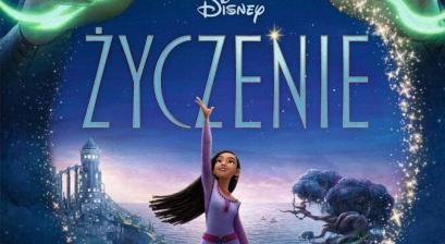 Życzenie z grafiką głównej bohaterki i czarodziejem 