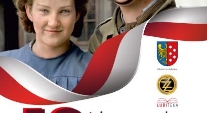 Autorzy wykonywanych pieśni patriotycznych Barbara Tuzel Górczewska, Leszek Czajkowski na górnej cześci plakatu, na dolnej informacje o miejscu i dacie konmcertu