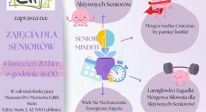 infografika przedstawiająca obrazki głowi i jakie działania ćwiczenia które rozwijają pamięć i poprawiają pracę mózgu u seniorów
