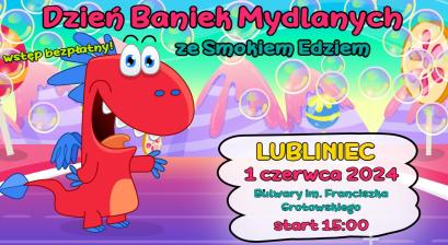 smok Edzio wśród baniek mydlanych 