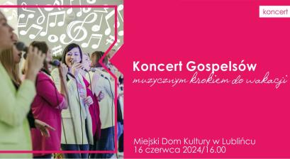 grafika z zdjęciem członków Gospelsów podczas występu szczegóły w opisie wydarzenia 
