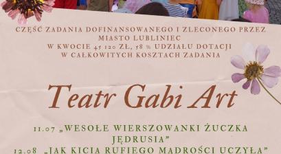 zdjęcie z spektaklu odbywającego się na rynku miejskim Teatru Gabi Art dla przedszkolaków i dzieci 