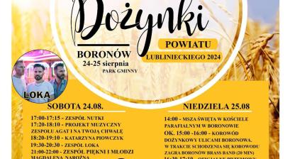 Plakat z programem dożynek powiatowych
