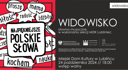 Grafika zapowiadająca wydarzenie ,,Najpięknijesze polskie słowa''