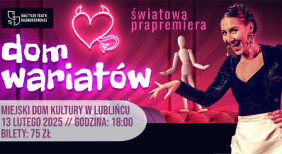 Grafika informująca o spektaklu ,,Dom Wariatów''