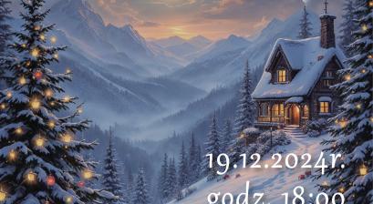 zimowa kraina w górach z przytulnym drewnianym domkiem 
