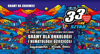 Grafika informująca o 33. Finale Wielkiej Orkiestry Świątecznej Pomocy 
