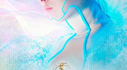 Plakat filmu Akademii Pana Kleksa, na pierwszym planie profil robota 
