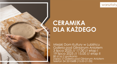Grafika zapowiadająca warsztaty ,,Ceramika dla każdego''