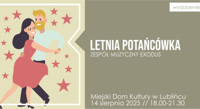 Grafika zapowiadająca Letnią Potańcówkę na tarasie 