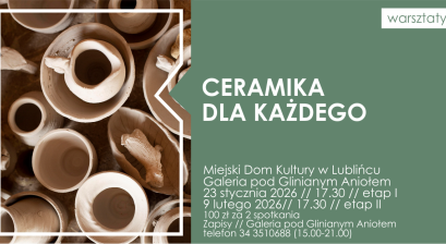 Grafika zapowiadająca warsztaty  ,,Ceramika dla każdego''