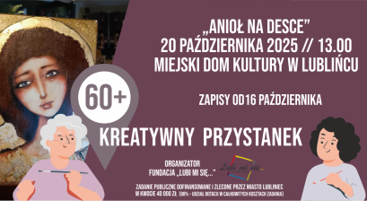 Grafika zapowiadająca warsztaty Kreatywny Przystanek 60+