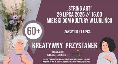 Grafika zapowiadająca warsztaty Kreatywny Przystanek 60+
