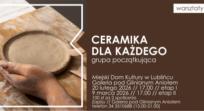 Grafika zapowiadająca warsztaty  ,,Ceramika dla każdego''