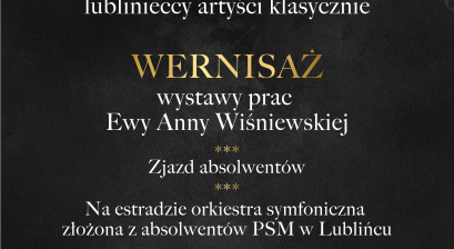 plakat anonsujący wydarzenia czarne tło 