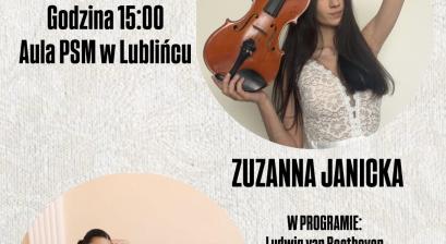 plakat anonsujący recital absolwentek 