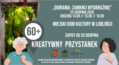 Grafika zapowiadająca warsztaty Kreatywny Przystanek 60+