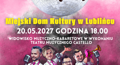 Plakat reklamujący widowisko muzyczno-kabaretowe ,,Ślązacy do wzięcia'' 