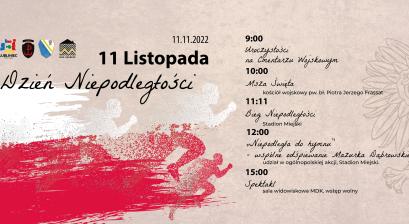 plakat z programem obchodów Dnia Niepodległości
