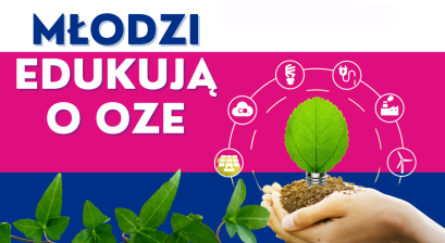 Plakat akcji "MŁODZI EDUKUJĄ O OZE"