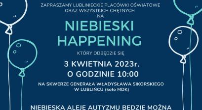 plakat informacyjny niebieski heppening
