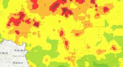 Mapa prognozy długoterminowej PM2,5 na rok 2025