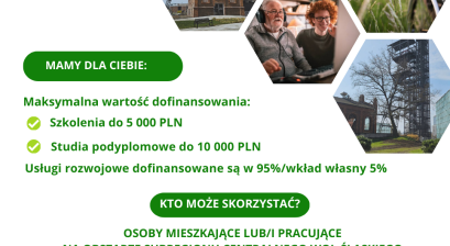 Plakat zawierający informacje o projekcie Zielona przyszłość dla Śląska