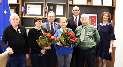 Jubilaci w gabinecie burmistrza miasta 