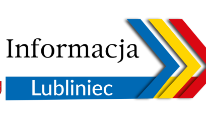 Grafika z tekstem Informacja - Lubliniec oraz herbem