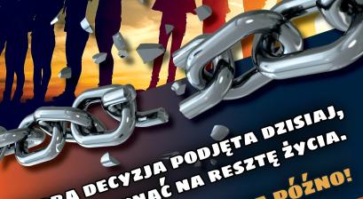 Plakat z godzinami dyżurów członków Stowarzyszenia oraz danymi kontaktowymi 