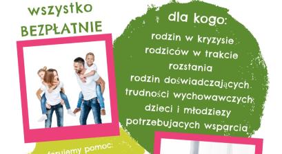 Plakat  z informacjami o projekcie „Silna rodzina – szczęśliwe dzieci”
