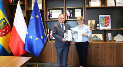 Burmistrz Lublińca Edward Maniura oraz Przewodnicząca Rady Miejskiej Iwona Janic 