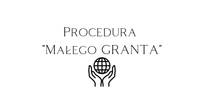 tekst "Procedura małego granta" ręce trzymające kulę