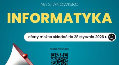 Grafika dotycząca naboru na stanowisko informatyka 