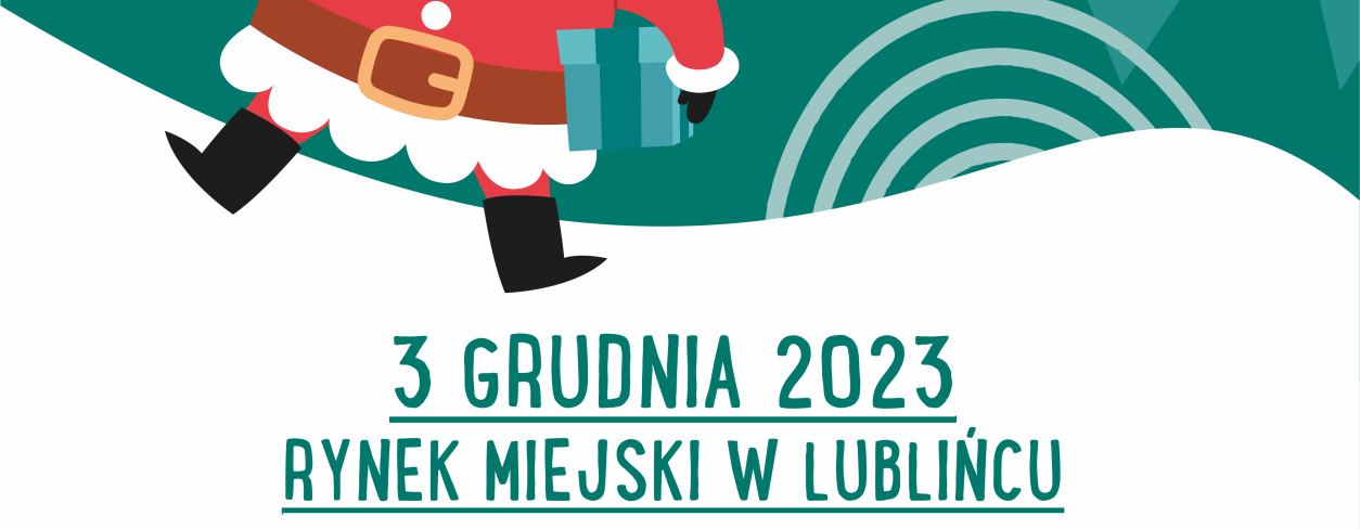 Plakat z grafiką z wesołym Mikołajem 