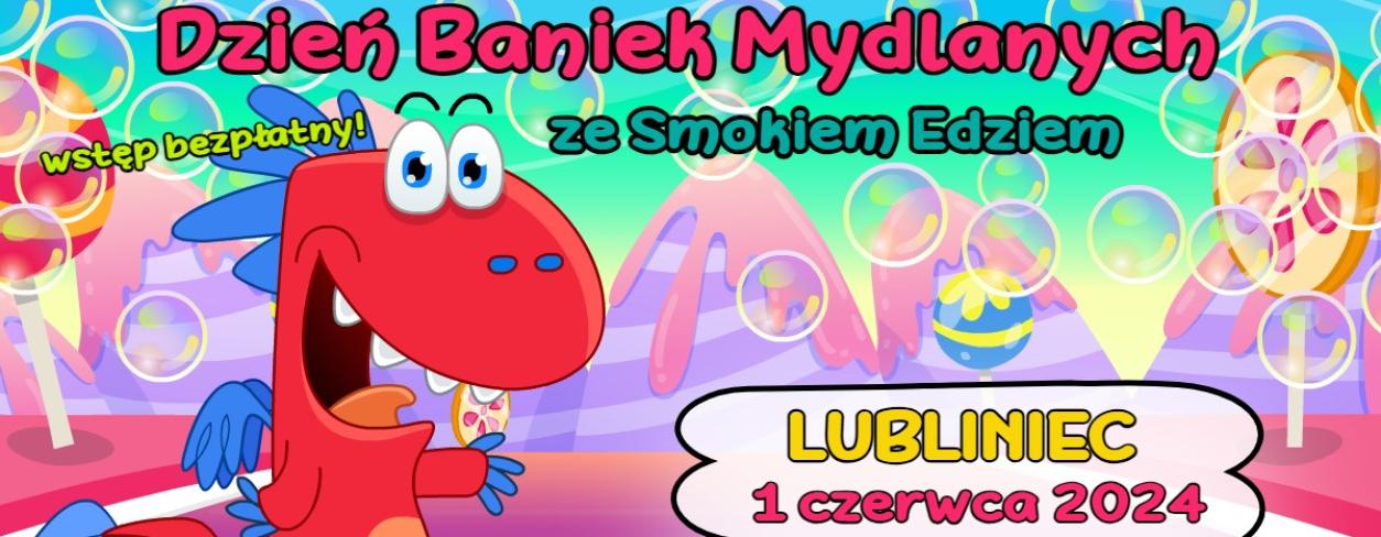 smok Edzio wśród baniek mydlanych 