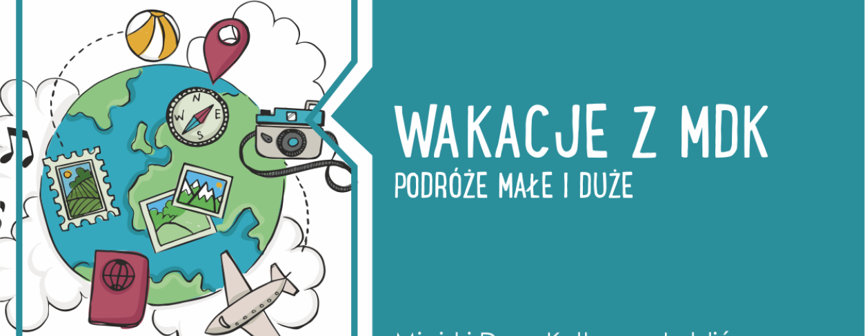 Grafika z kulą ziemską i różnymi dodatkami