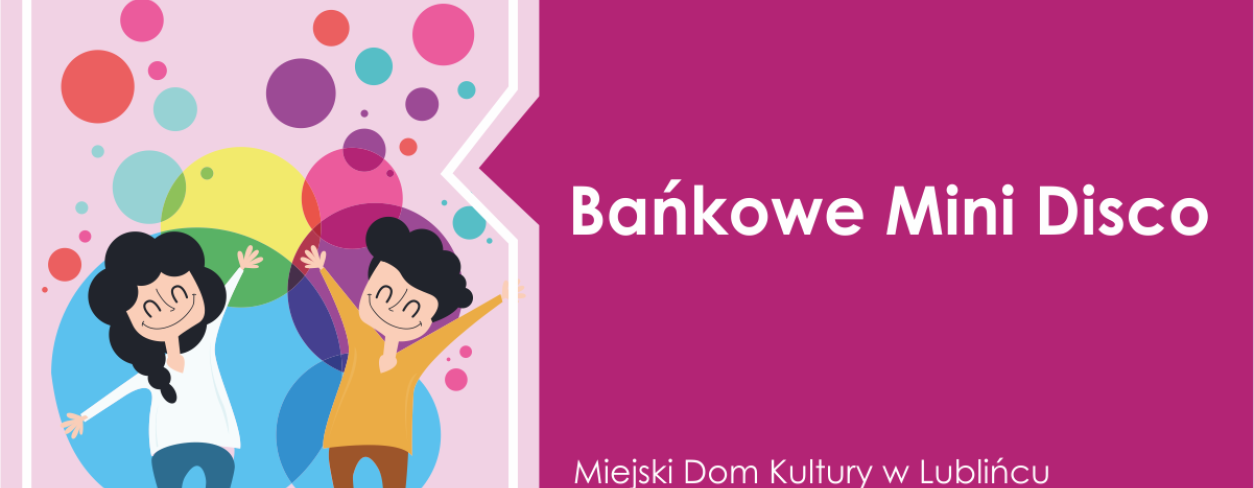 Grafika z dziećmi i kolorowymi bańkami 