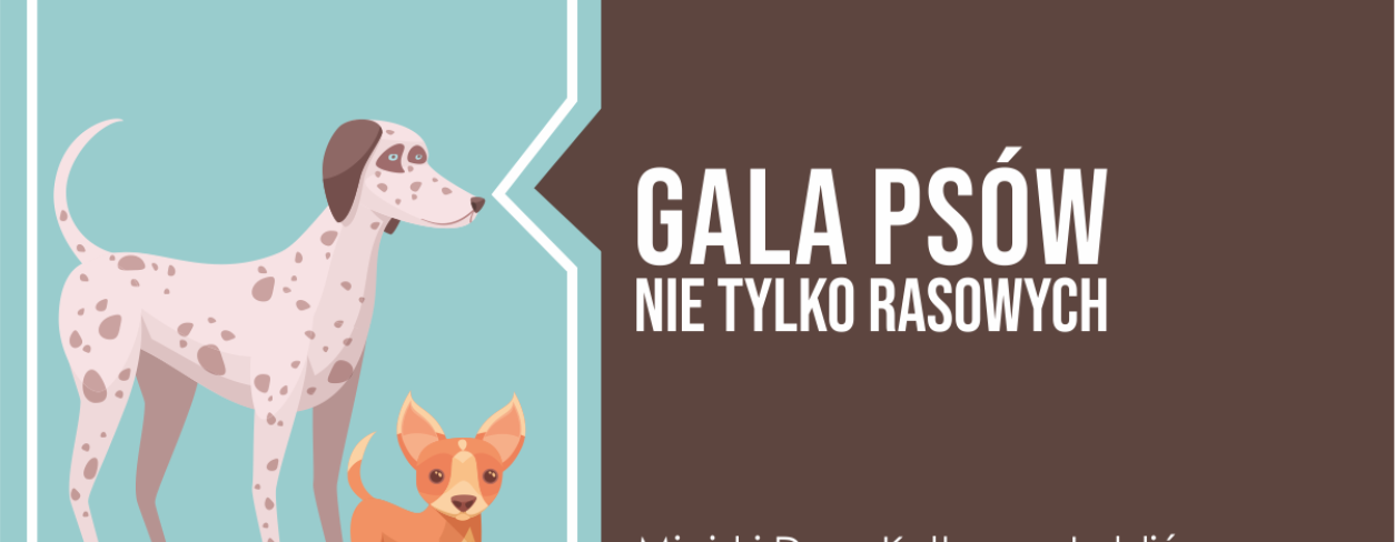 Grafika zapowiadająca wydarzenie ,,Gala psów nie tylko rasowych’’