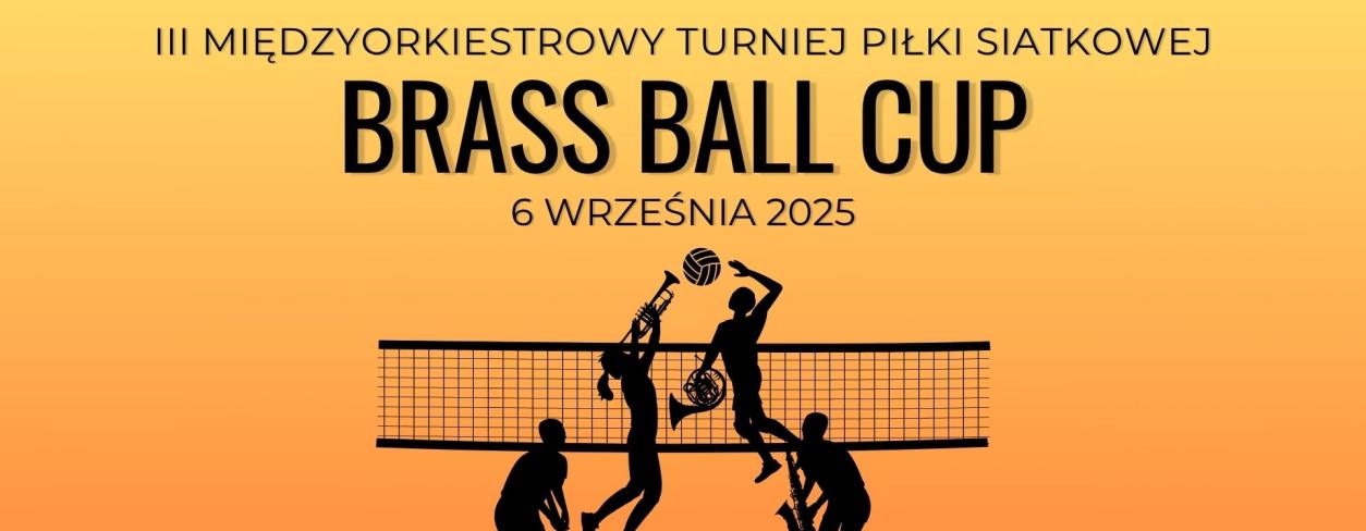 Rysunek siatki do gry w siatkówkę i postacie grające na instrumentach dętych oraz w piłkę siatkową 