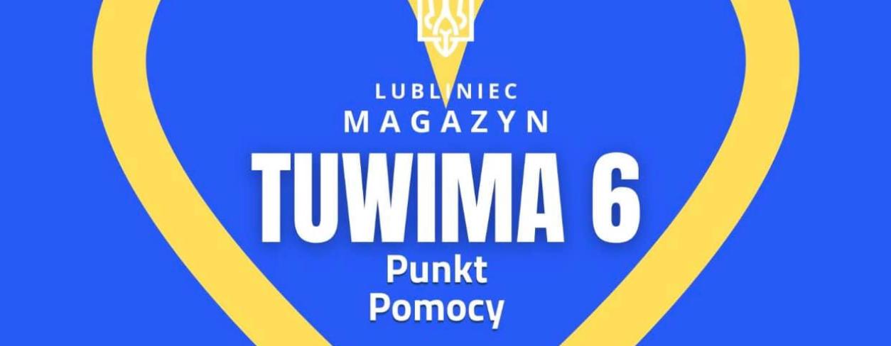 serce i napis: PUNKTU POMOCY przy ul. TUWIMA 6