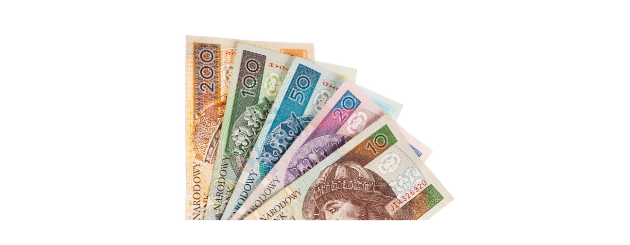 Wszystkie nominały banknotów polskich 