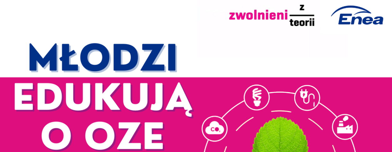 Plakat akcji "MŁODZI EDUKUJĄ O OZE"