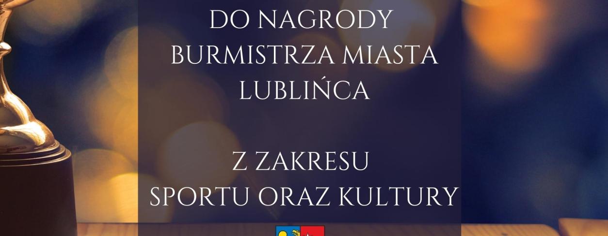 tekst: zaproszenie, do nagród Burmistrza z zakresu sportu i kultury 