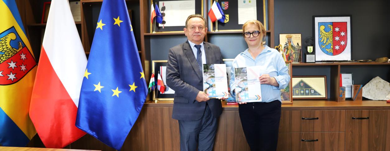 Burmistrz Lublińca Edward Maniura oraz Przewodnicząca Rady Miejskiej Iwona Janic 