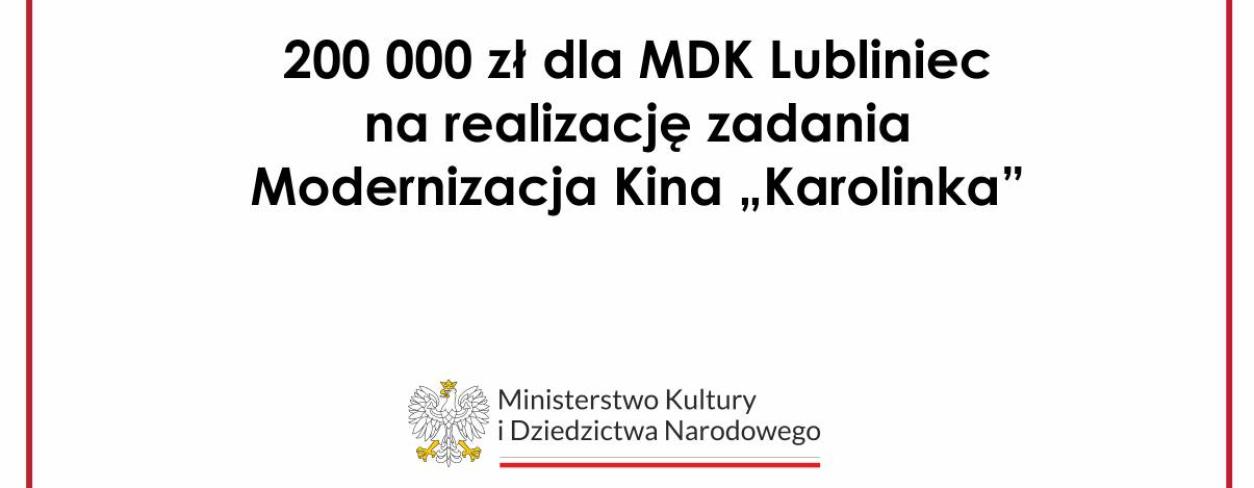 Informacja o dofinansowaniu z Ministerstwa 