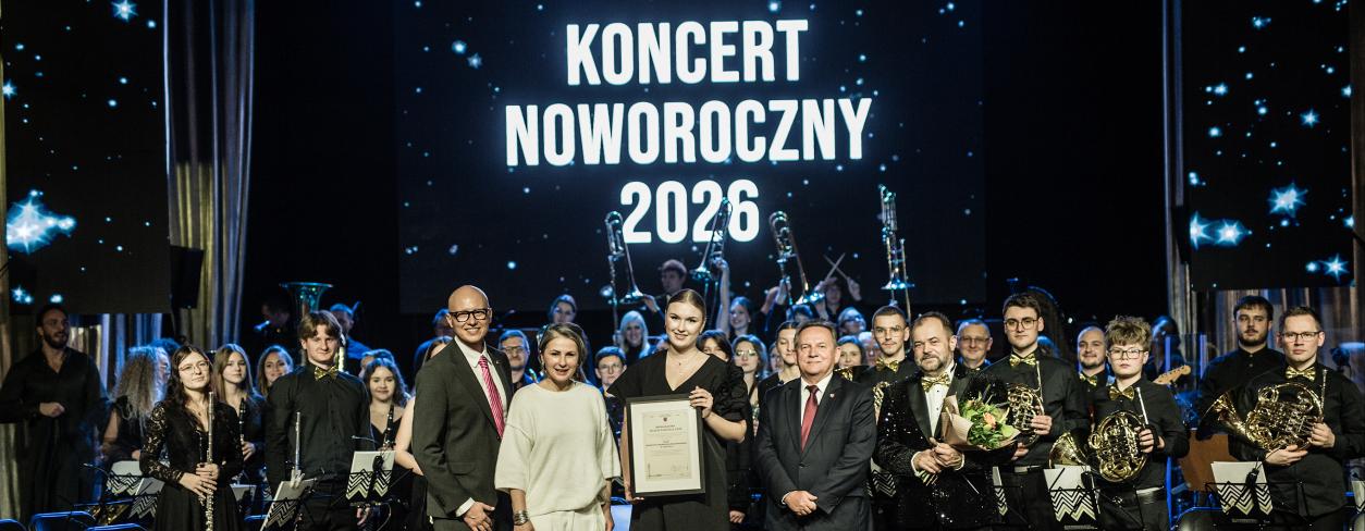  Dwa tytuły Ambasadora Miasta Lublińca 2026 wręczone podczas Koncertu Noworocznego  na scenie Miejskiego Domu Kultury