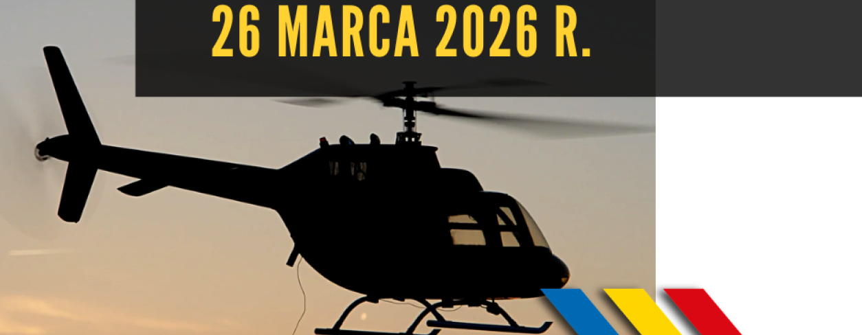 Grafika - śmigłowiec oraz informacje o szkoleniu 